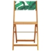 Set de comedor jardín 5 pzas tela madera maciza estampado hojas