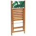 Set de comedor jardín 5 pzas tela madera maciza estampado hojas
