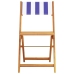 Set de comedor de jardín 5 pzas tela madera maciza azul blanco
