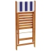 Set de comedor de jardín 5 pzas tela madera maciza azul blanco