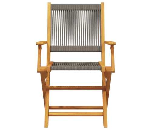 Juego de bistro de 3 piezas polipropileno y madera maciza gris