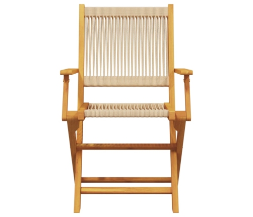 Juego de bistro de 3 piezas polipropileno y madera maciza beige