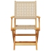Juego de bistro de 3 piezas ratán PE y madera maciza beige