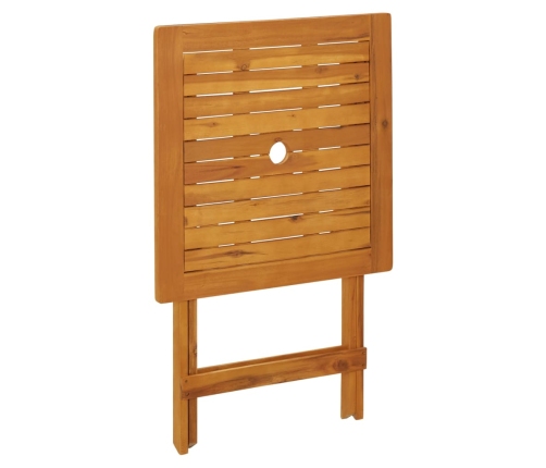 Juego de bistro de 3 piezas ratán PE y madera maciza beige
