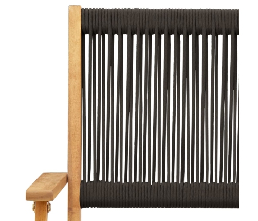 Juego de bistro de 3 piezas polipropileno y madera maciza negro