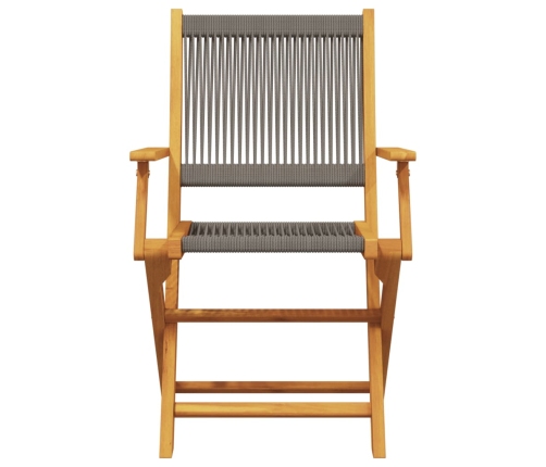 Juego de bistro de 3 piezas polipropileno y madera maciza gris