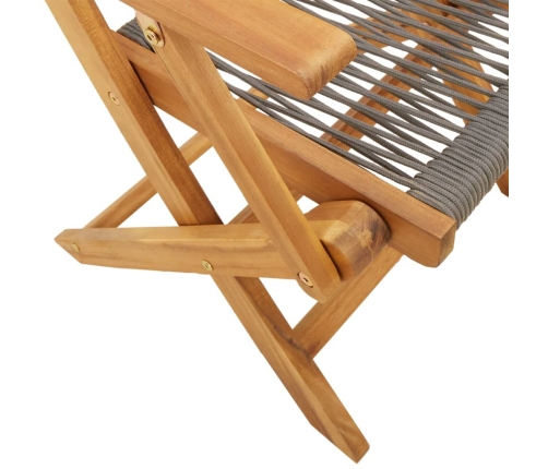 Juego de bistro de 3 piezas polipropileno y madera maciza gris