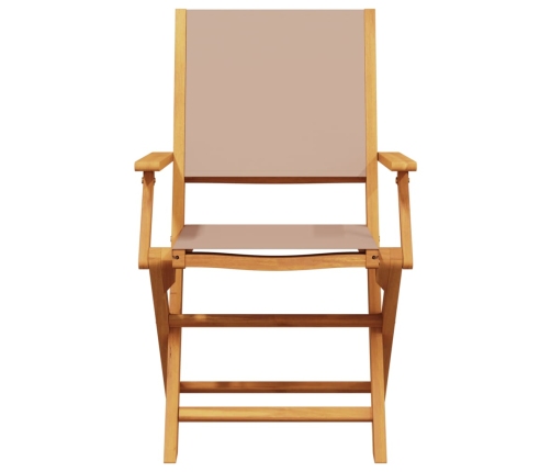Juego de bistro de 3 piezas tela y madera maciza taupe