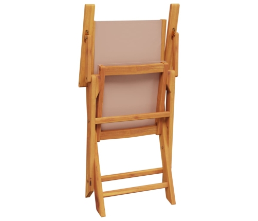 Juego de bistro de 3 piezas tela y madera maciza taupe