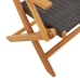 Set de comedor de jardín 5 pzas ratán PE madera maciza negro