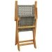 Set de comedor de jardín 5 piezas ratán PE madera maciza gris