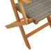 Set de comedor de jardín 5 piezas ratán PE madera maciza gris