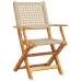 Set de comedor de jardín 5 pzas ratán PE madera maciza beige