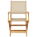 Set de comedor de jardín 5 pzas ratán PE madera maciza beige