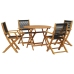 Set de comedor jardín 5 pzas polipropileno madera maciza negro