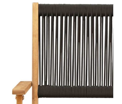 Set de comedor jardín 5 pzas polipropileno madera maciza negro