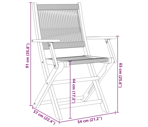 Set de comedor jardín 5 pzas polipropileno madera maciza gris