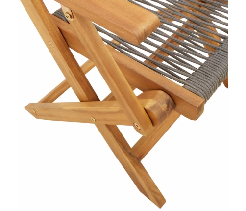 Set de comedor jardín 5 pzas polipropileno madera maciza gris