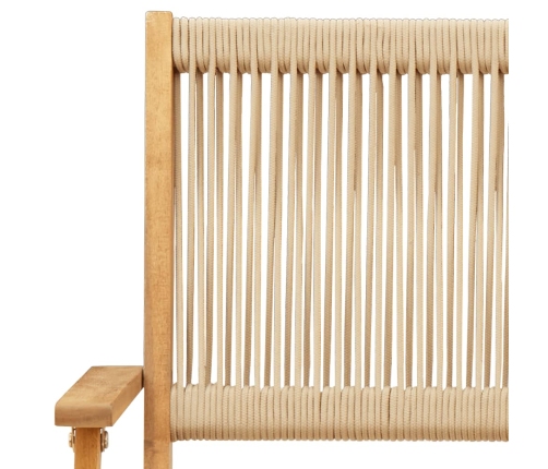 Set de comedor jardín 5 pzas polipropileno madera maciza beige