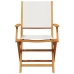 Set de comedor de jardín 5 pzas tela madera maciza blanco crema