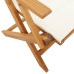 Set de comedor de jardín 5 pzas tela madera maciza blanco crema