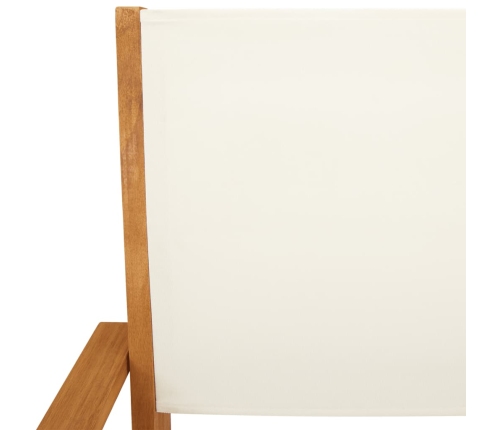 Set de comedor de jardín 5 pzas tela madera maciza blanco crema