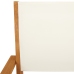 Set de comedor de jardín 5 pzas tela madera maciza blanco crema