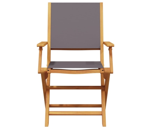Set de comedor de jardín 5 pzas tela madera maciza antracita
