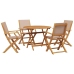 Set de comedor de jardín 5 pzas tela madera maciza gris taupe