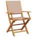 Set de comedor de jardín 5 pzas tela madera maciza gris taupe