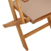 Set de comedor de jardín 5 pzas tela madera maciza gris taupe