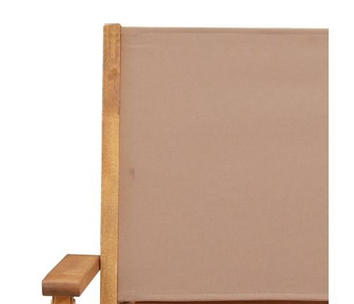 Set de comedor de jardín 5 pzas tela madera maciza gris taupe