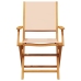 Set de comedor de jardín 5 pzas tela madera maciza beige