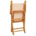 Set de comedor de jardín 5 pzas tela madera maciza beige