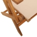 Set de comedor de jardín 5 pzas tela madera maciza beige