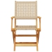 Set de comedor de jardín 5 pzas ratán PE madera maciza beige