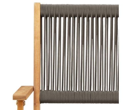 Set de comedor jardín 5 pzas polipropileno madera maciza gris