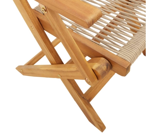 Set de comedor jardín 5 pzas polipropileno madera maciza beige