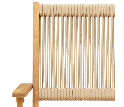 Set de comedor jardín 5 pzas polipropileno madera maciza beige