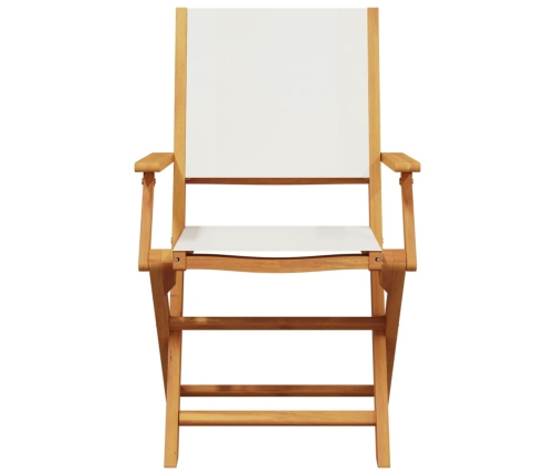 Set de comedor de jardín 5 pzas tela madera maciza blanco crema