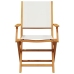 Set de comedor de jardín 5 pzas tela madera maciza blanco crema