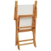 Set de comedor de jardín 5 pzas tela madera maciza blanco crema