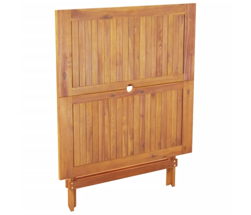Set de comedor de jardín 5 pzas tela madera maciza blanco crema