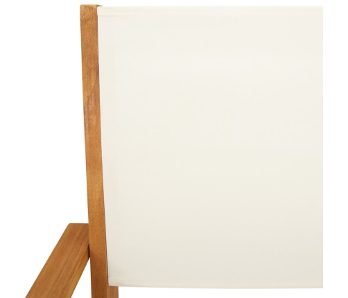 Set de comedor de jardín 5 pzas tela madera maciza blanco crema