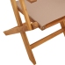 Set de comedor de jardín 5 pzas tela madera maciza gris taupe
