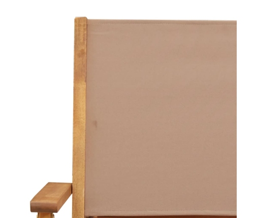 Set de comedor de jardín 5 pzas tela madera maciza gris taupe