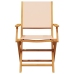 Set de comedor de jardín 5 pzas tela madera maciza beige