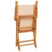Set de comedor de jardín 5 pzas tela madera maciza beige