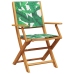 Set de comedor jardín 5 pzas tela madera maciza estampado hojas