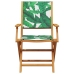 Set de comedor jardín 5 pzas tela madera maciza estampado hojas